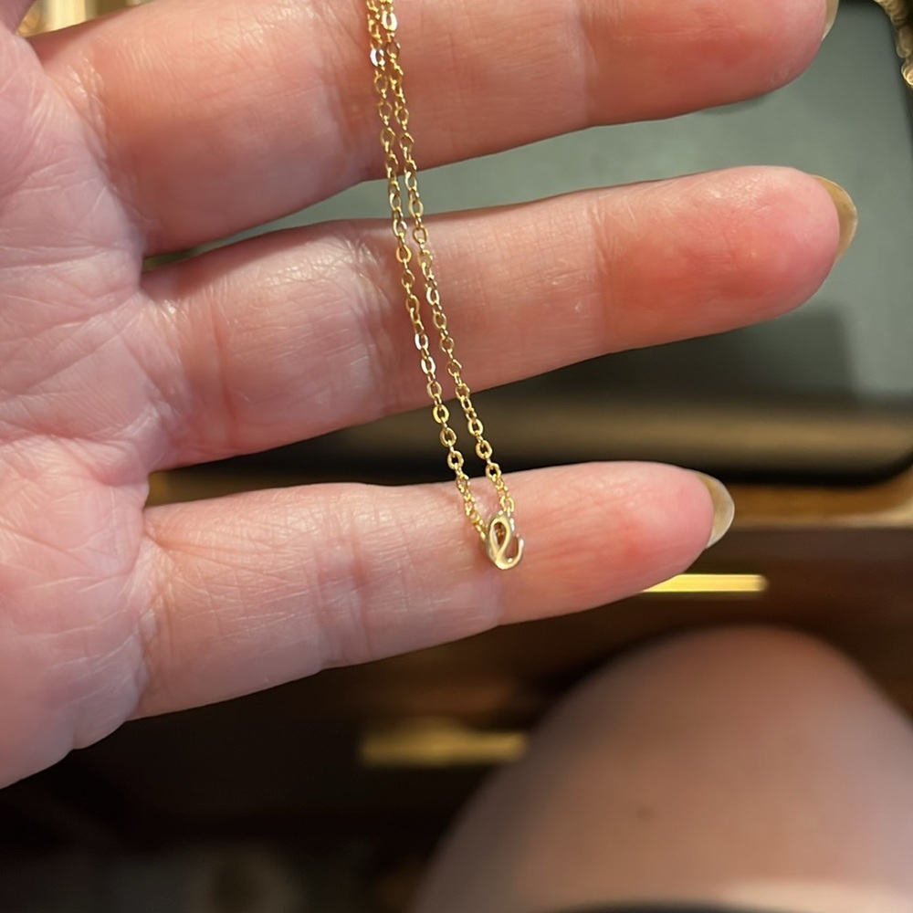 Dainty Gold Tone e Initial Chain Bracelet